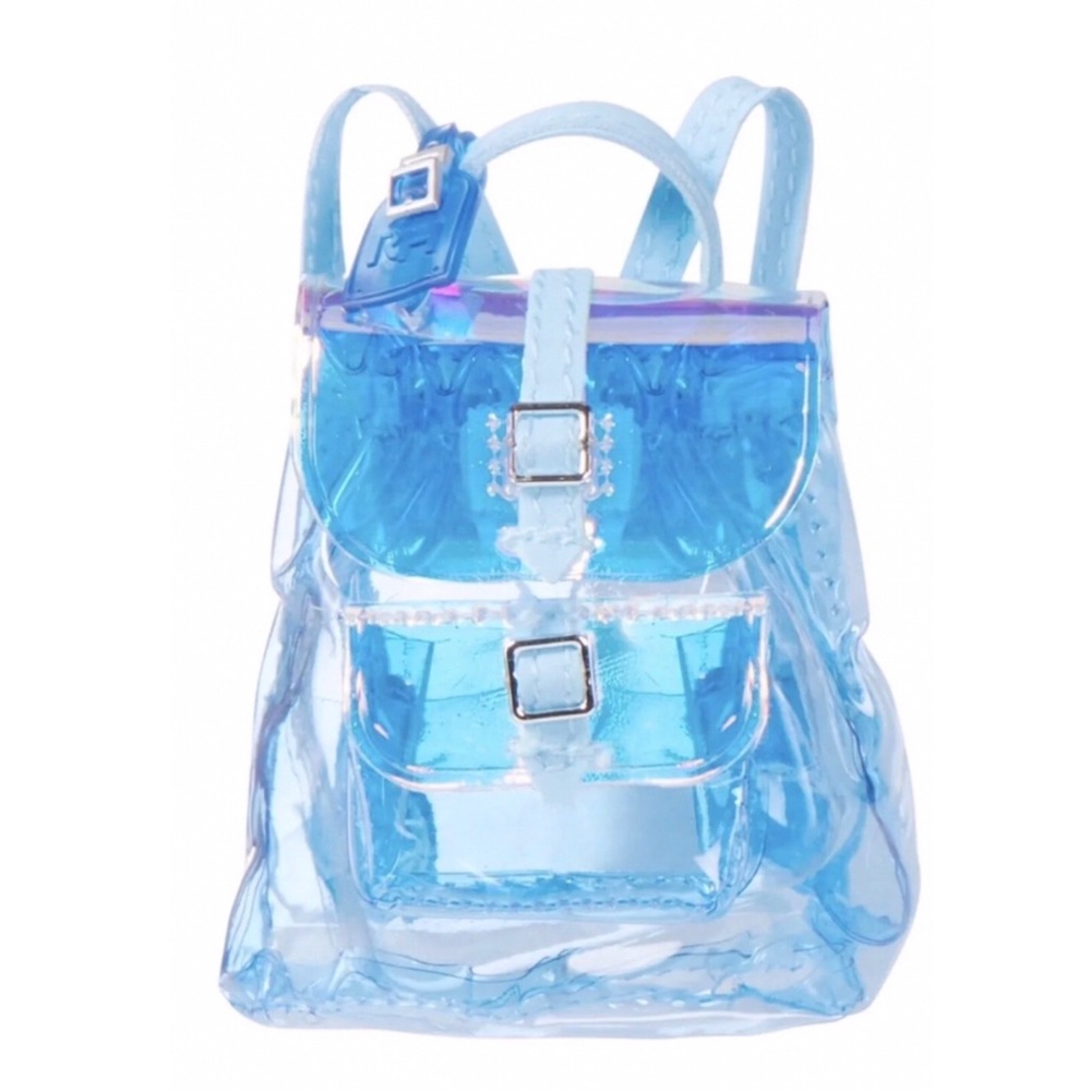 Rainbow Junior High 9” Doll Backpack Skyler Bradshaw Clear Blue Plastic Bag